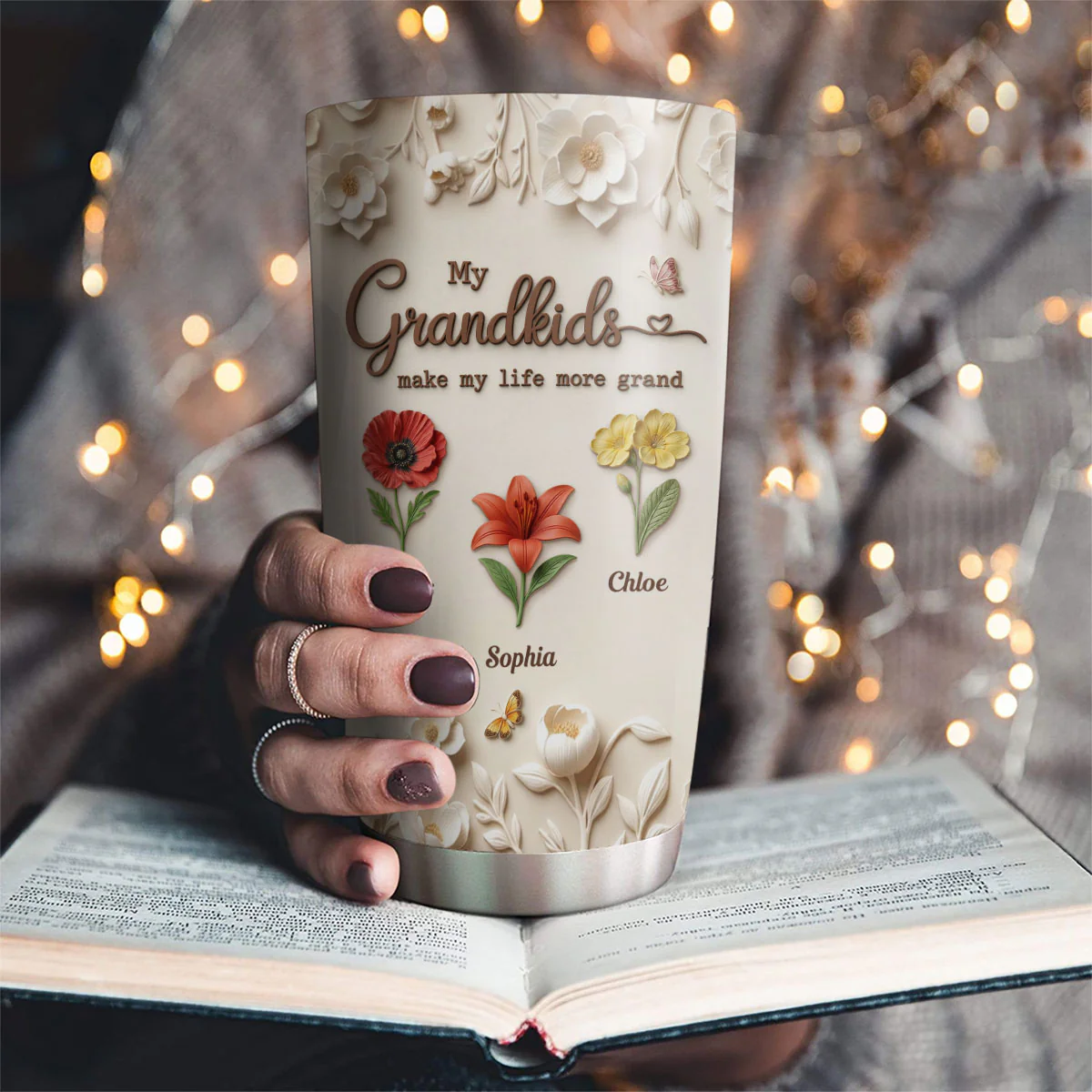 My Grandkid Make My Life - Personalized Custom Tumbler - Image 2