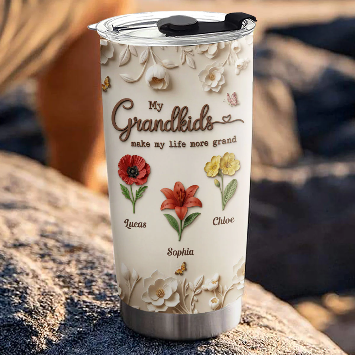 My Grandkid Make My Life - Personalized Custom Tumbler - Image 3