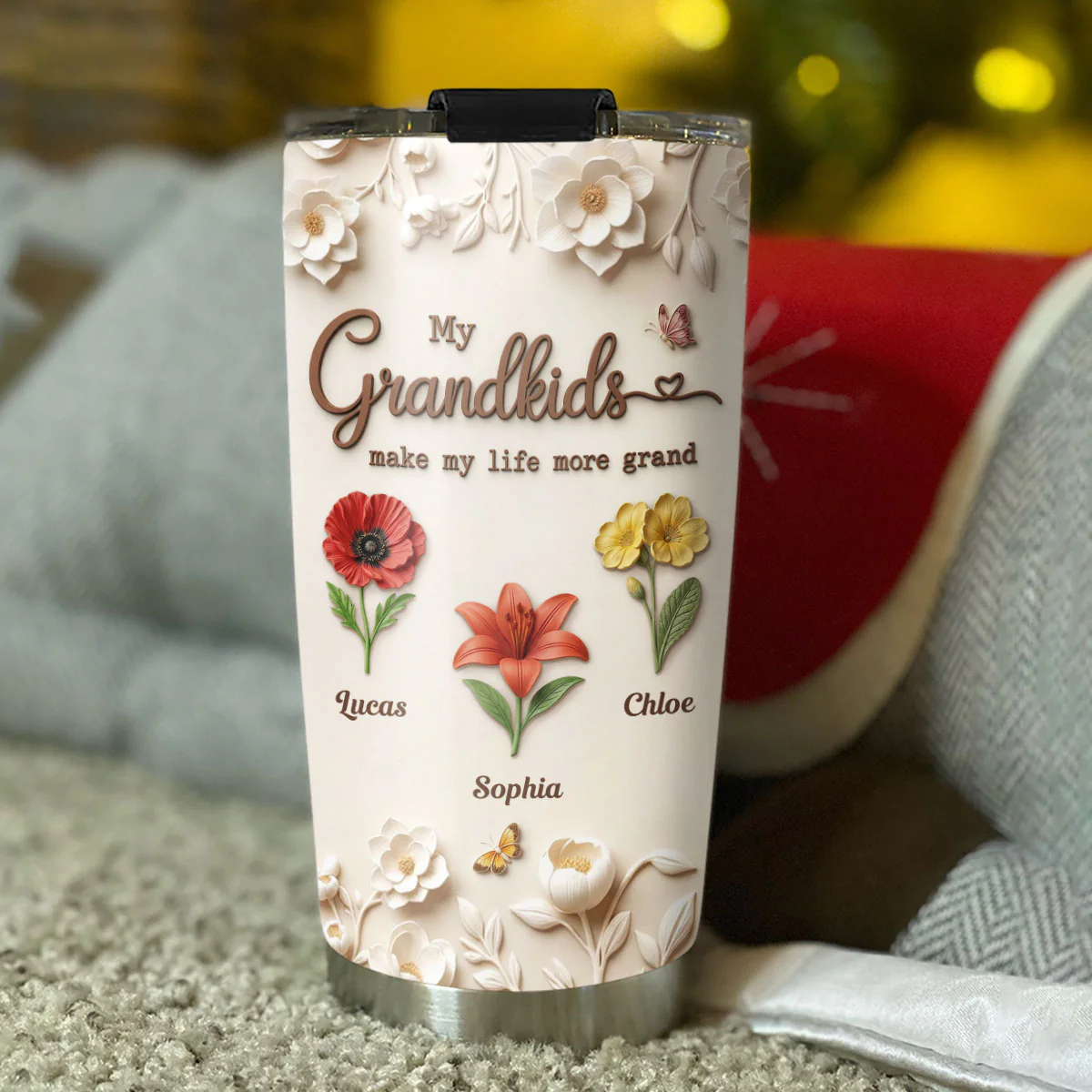 My Grandkid Make My Life - Personalized Custom Tumbler - Image 4