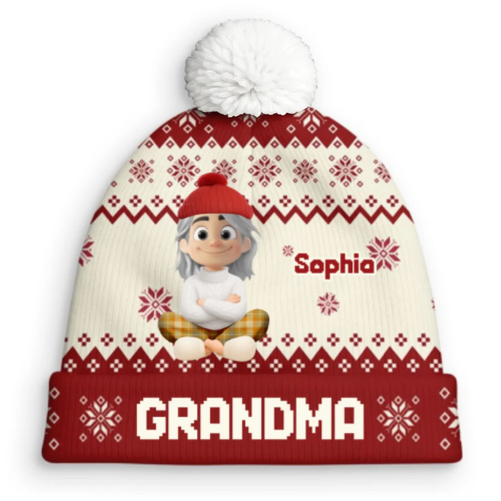 My Grandkids Are Ahead All - Personalized Custom Bobble Beanie Hat - Image 9