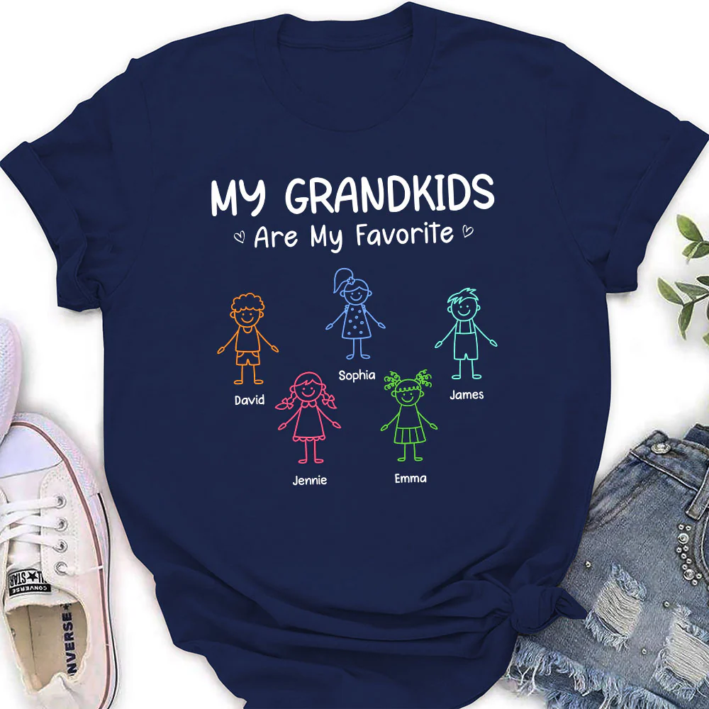 My Grandkids Are My Favorite - Personalized Custom Shirt - Image 3