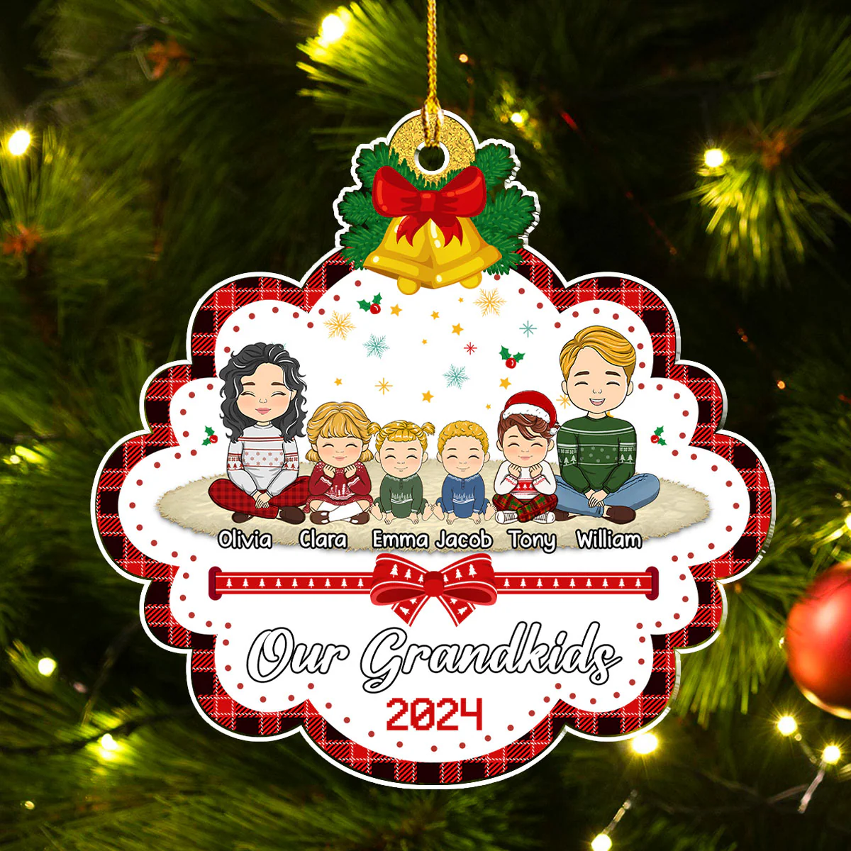My Grandkids Christmas - Personalized Custom Acrylic Ornament - Image 4
