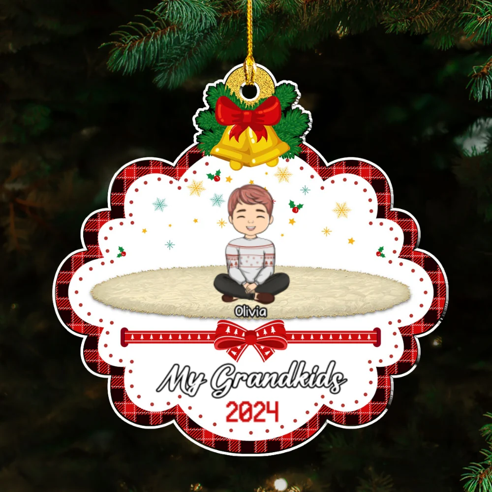 My Grandkids Christmas - Personalized Custom Acrylic Ornament - Image 5
