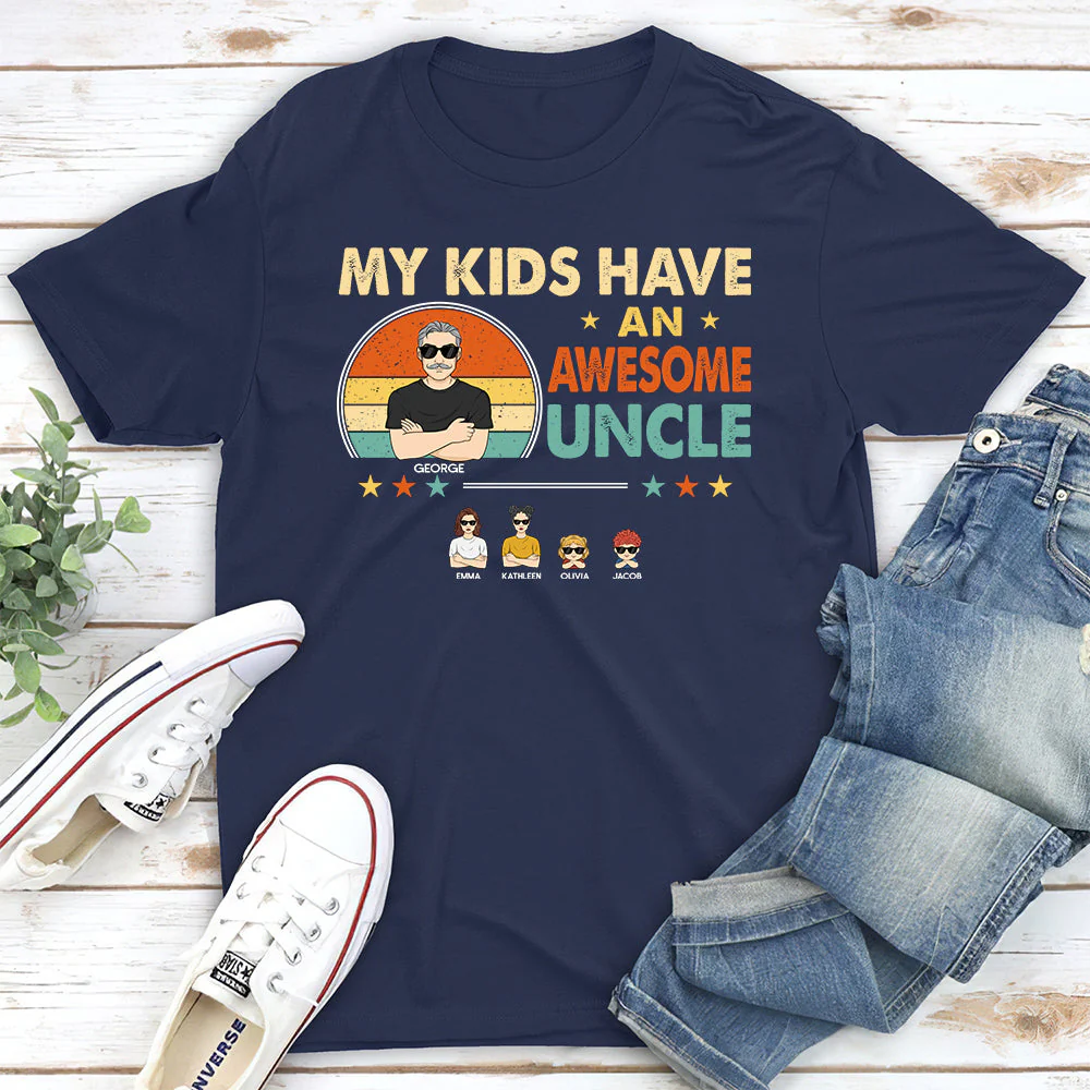 My Grandkids Have An Awesome Papa - Personalized Custom Shirt - Image 2