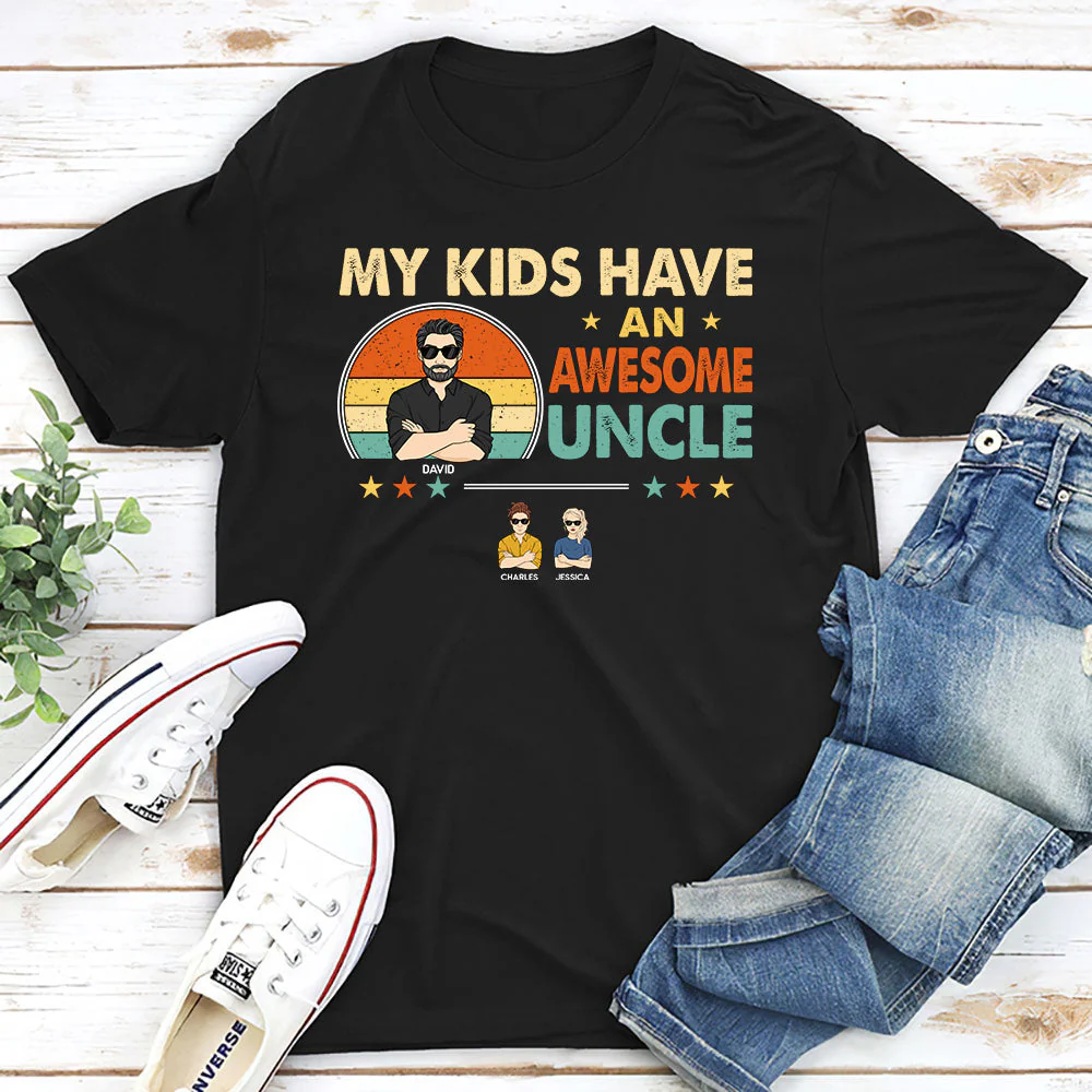My Grandkids Have An Awesome Papa - Personalized Custom Shirt - Image 5