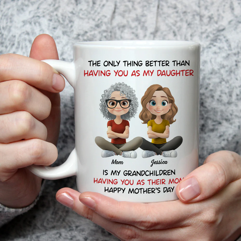 My Grandkids Having You As Their Mom - Personalized Custom Coffee Mug - Image 3
