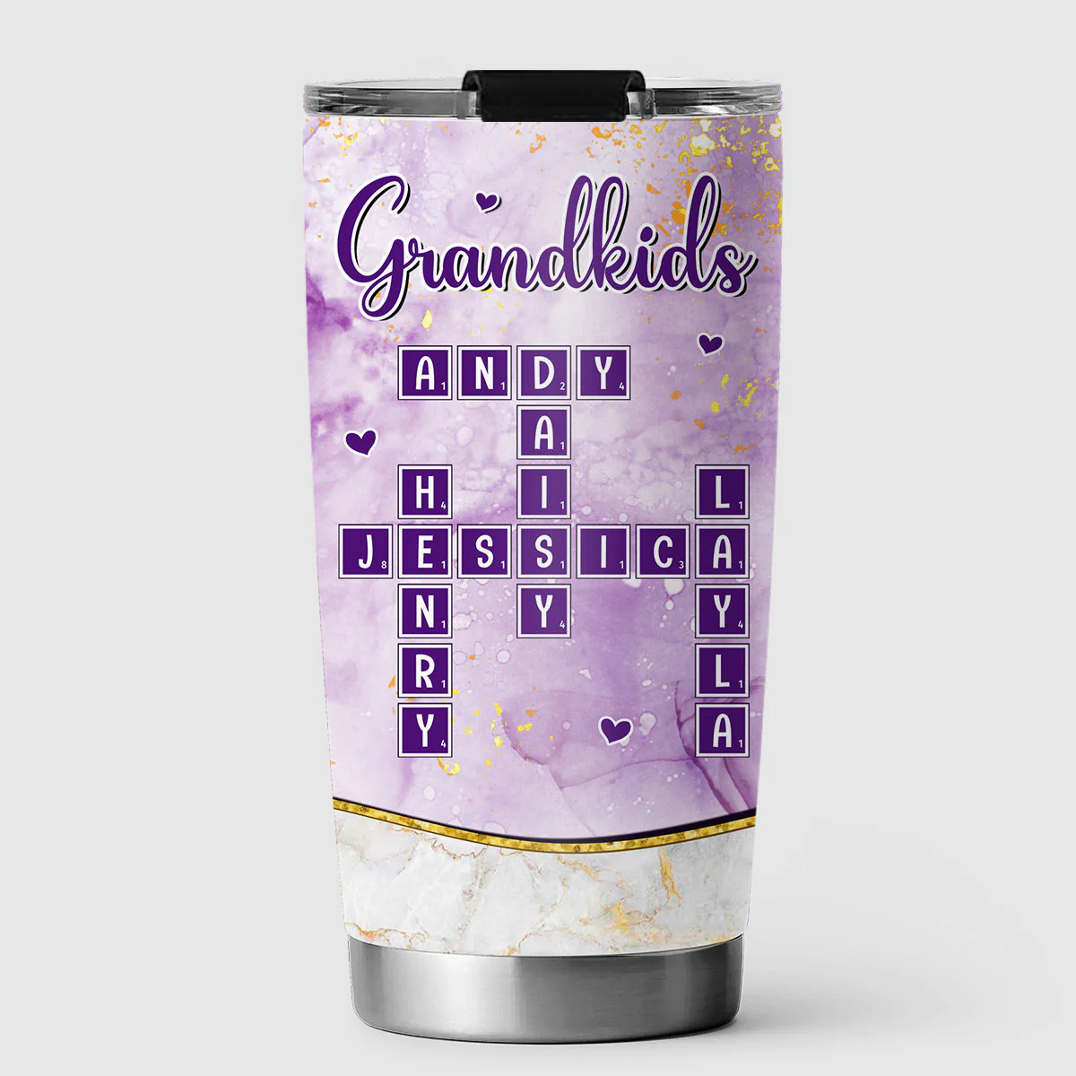 My Grandkids Name Crossword - Personalized Custom Tumbler