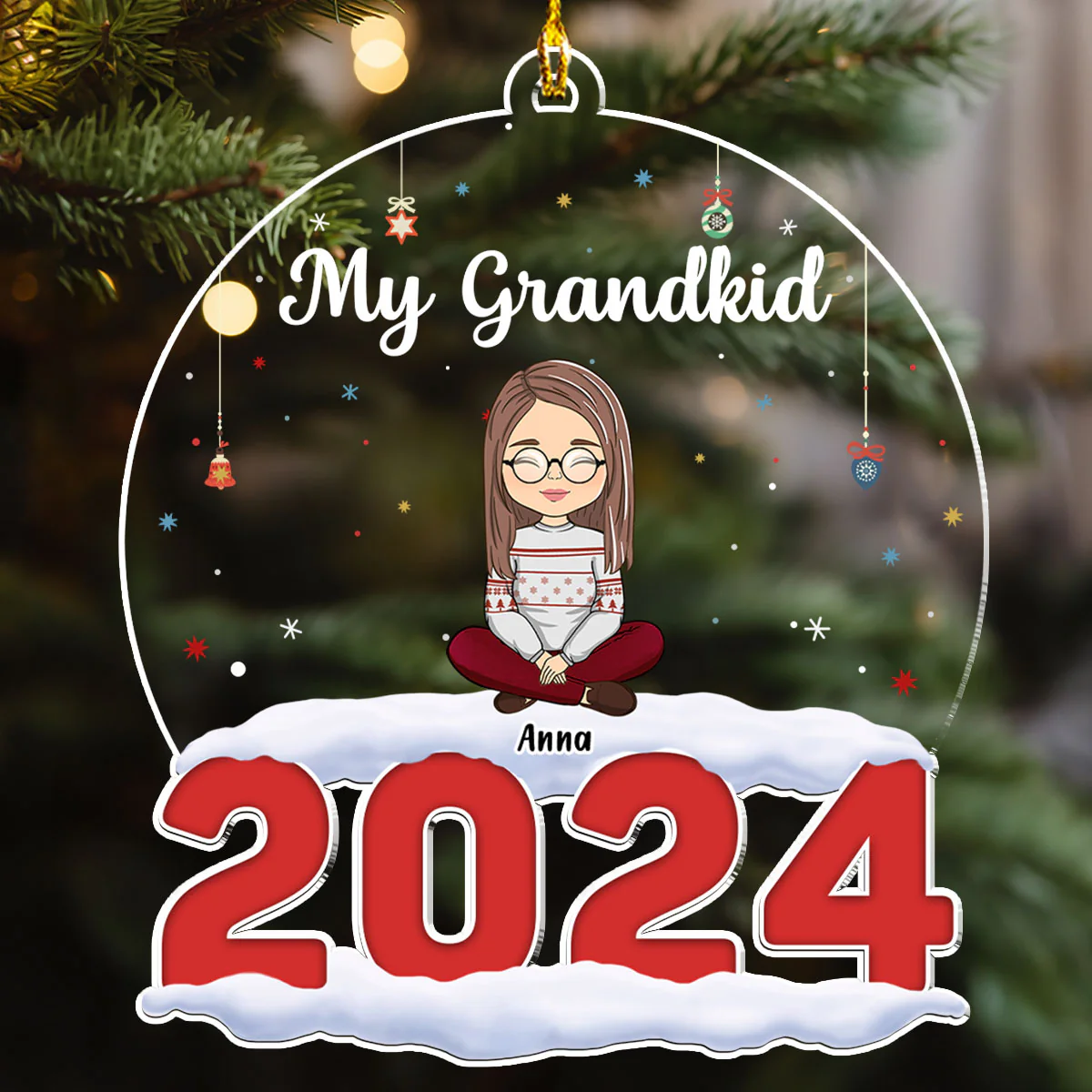 My Grandkids - Personalized Custom Acrylic Ornament - Image 2
