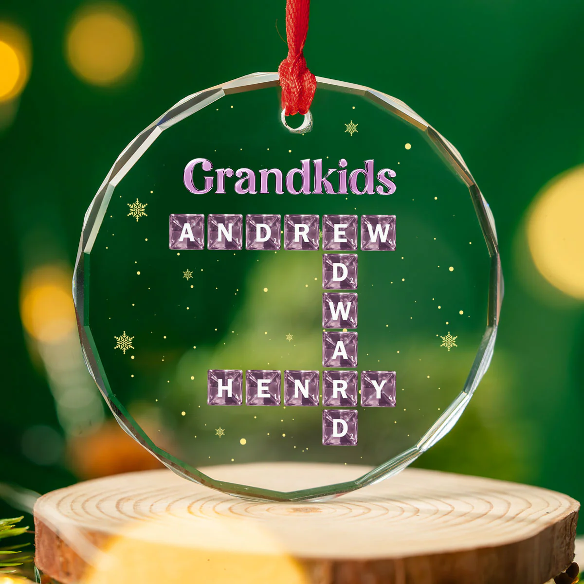 My Grandkids  - Personalized Custom Glass Ornament - Image 3