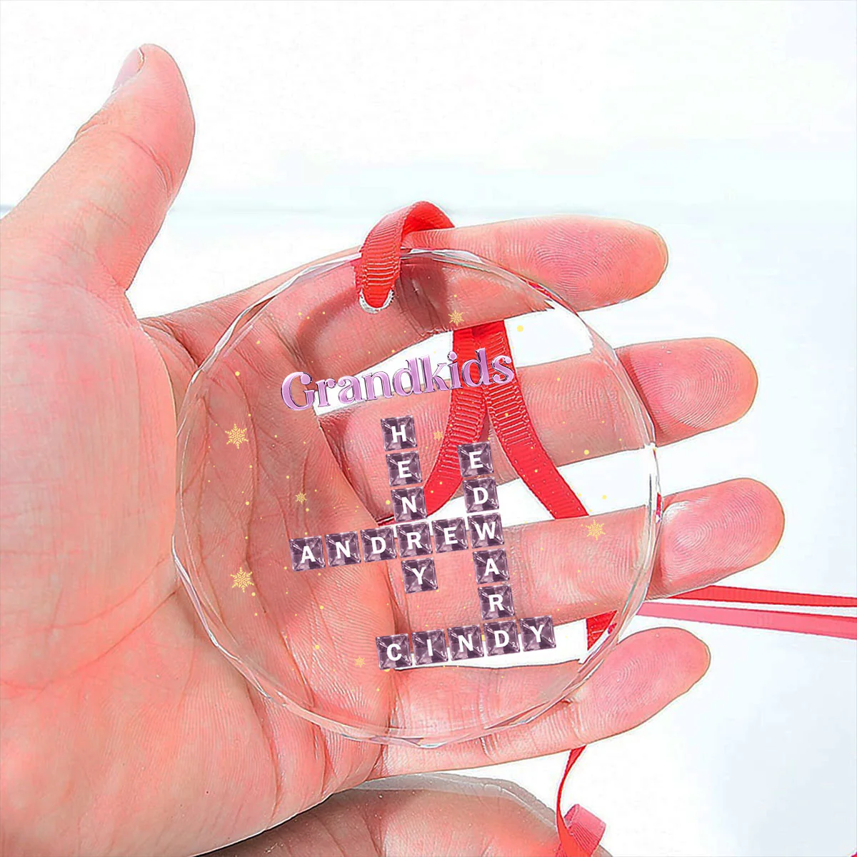 My Grandkids  - Personalized Custom Glass Ornament - Image 5