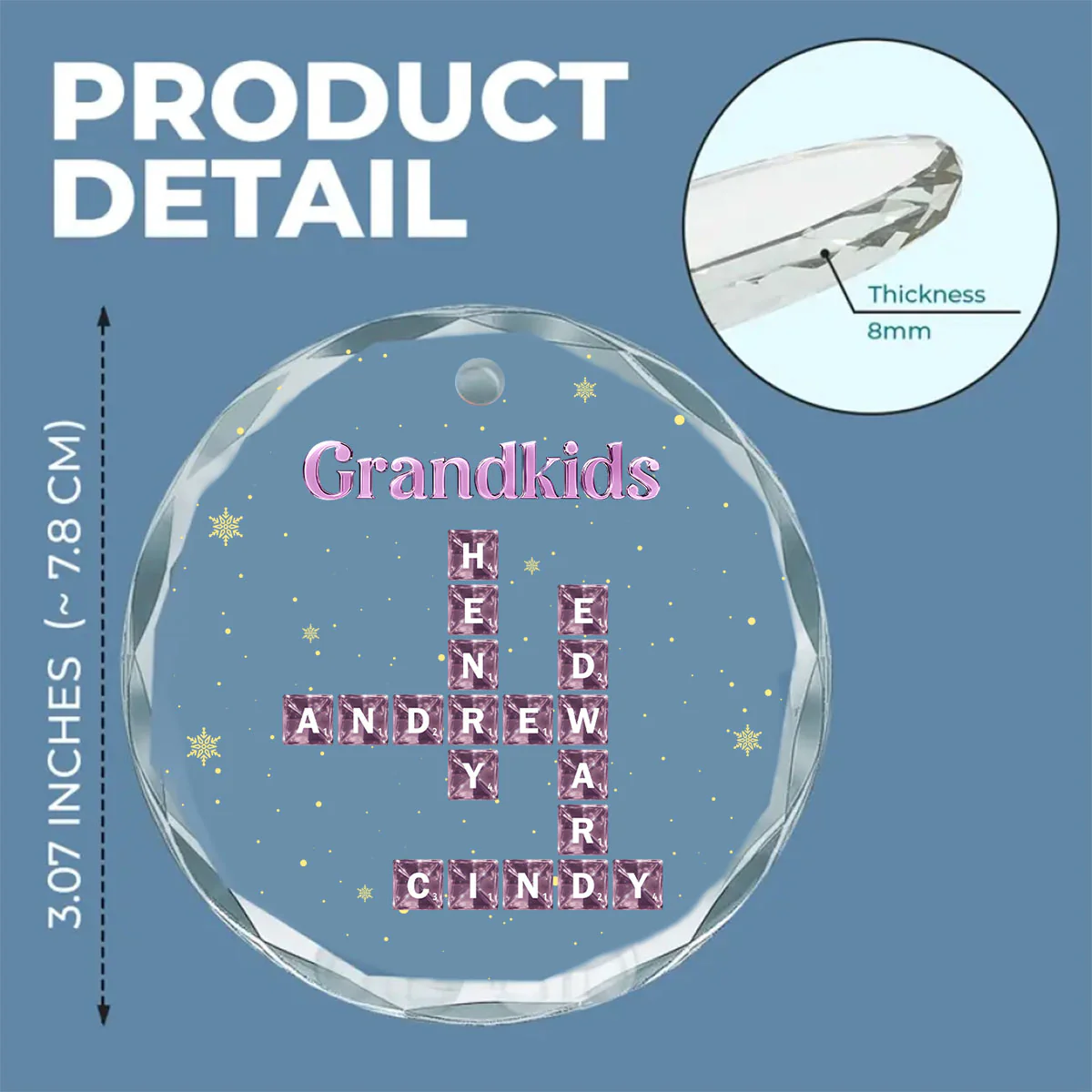 My Grandkids  - Personalized Custom Glass Ornament - Image 6