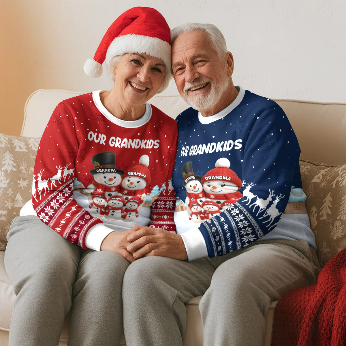 My Grandkids Snow - Personalized Custom All-Over-Print Sweatshirt - Image 5