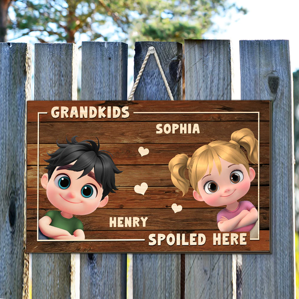 My Grandkids Spoiled Here- Personalized Custom Wood Sign - Image 6