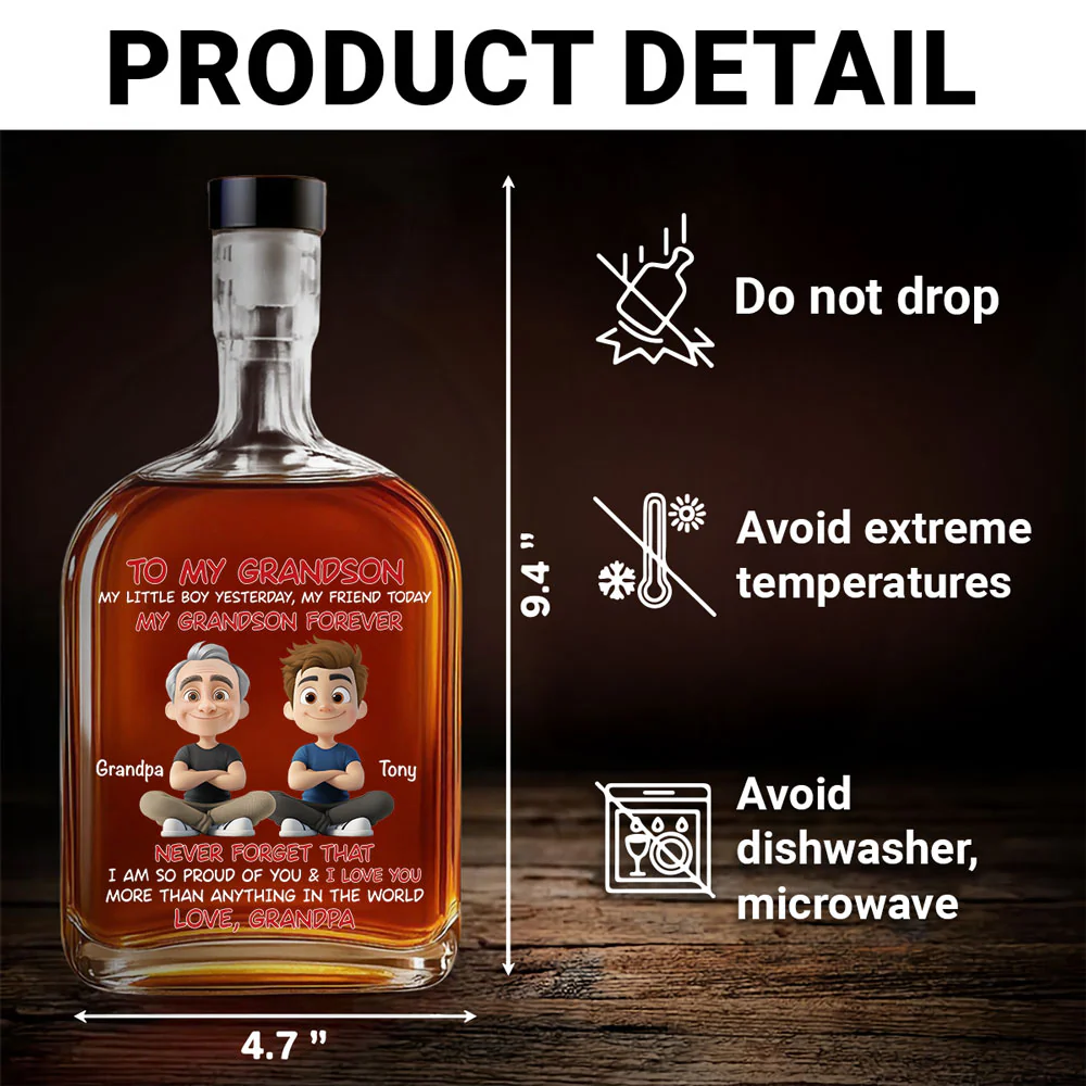 My Grandson Forever - Personalized Custom Spirits Decanter - Image 5