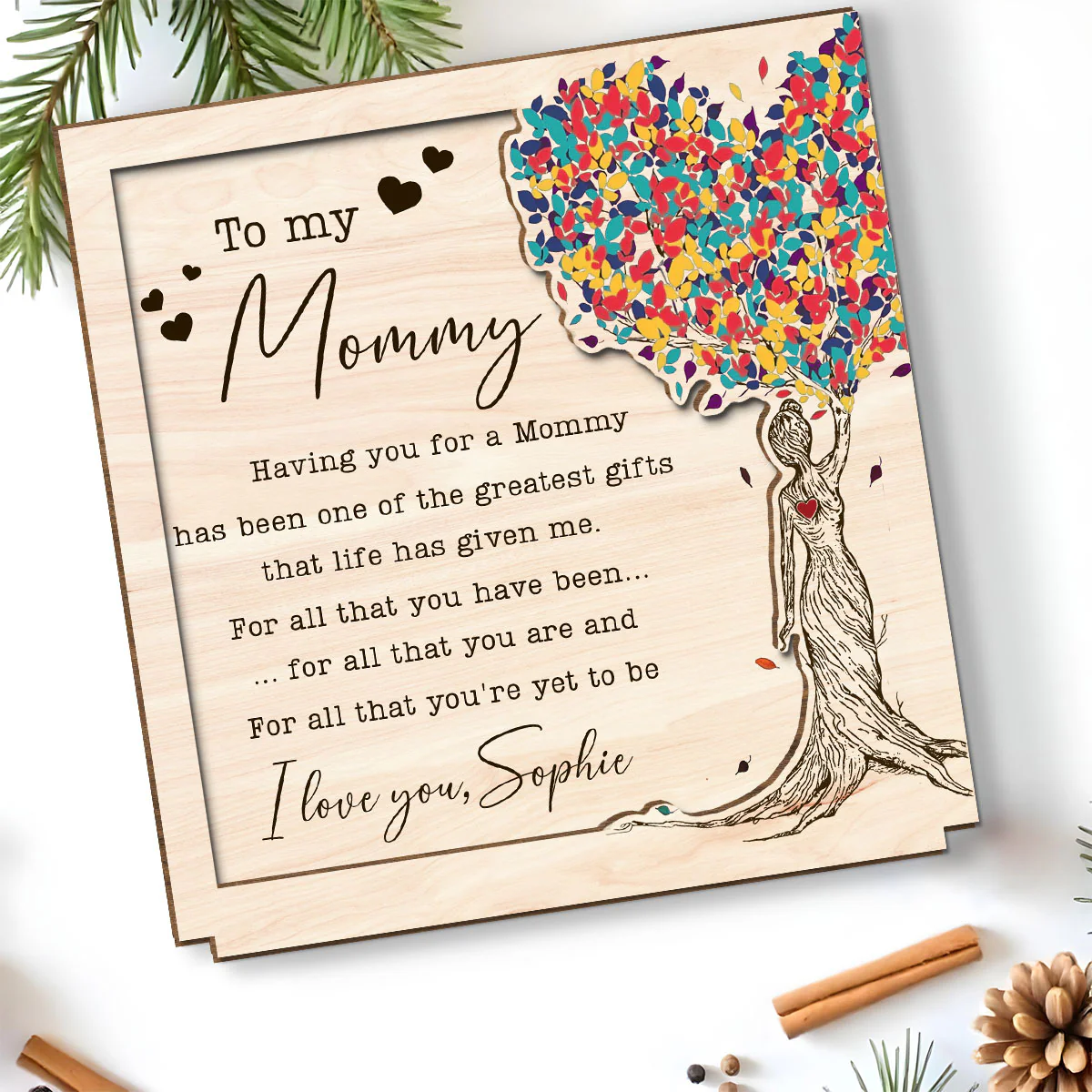 My Greatest Gift - Personalized Custom 2-Layer Wood Plaque With Flat Base - Image 4