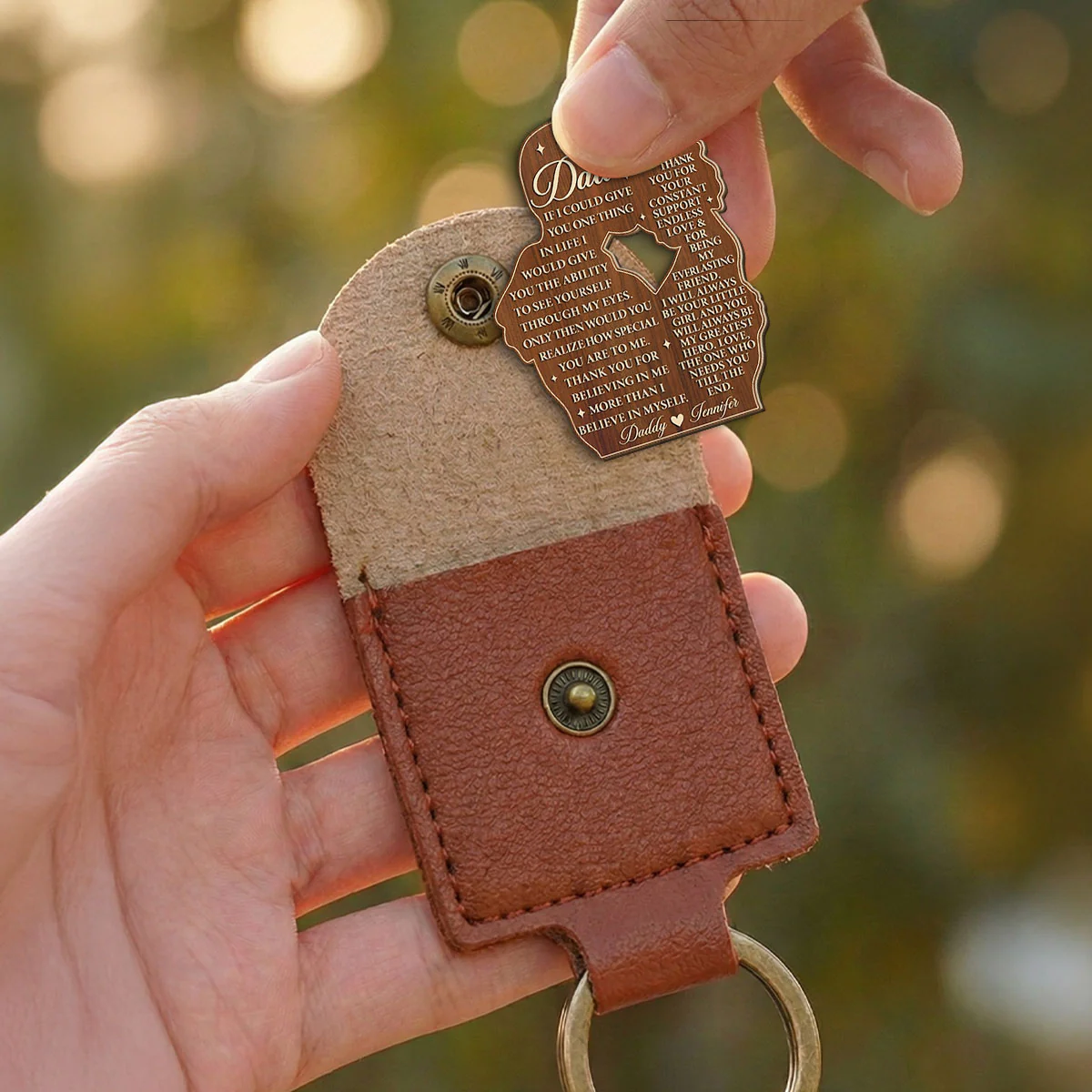 My Greatest Hero - Personalized Custom Wooden Pocket Hug - Image 3