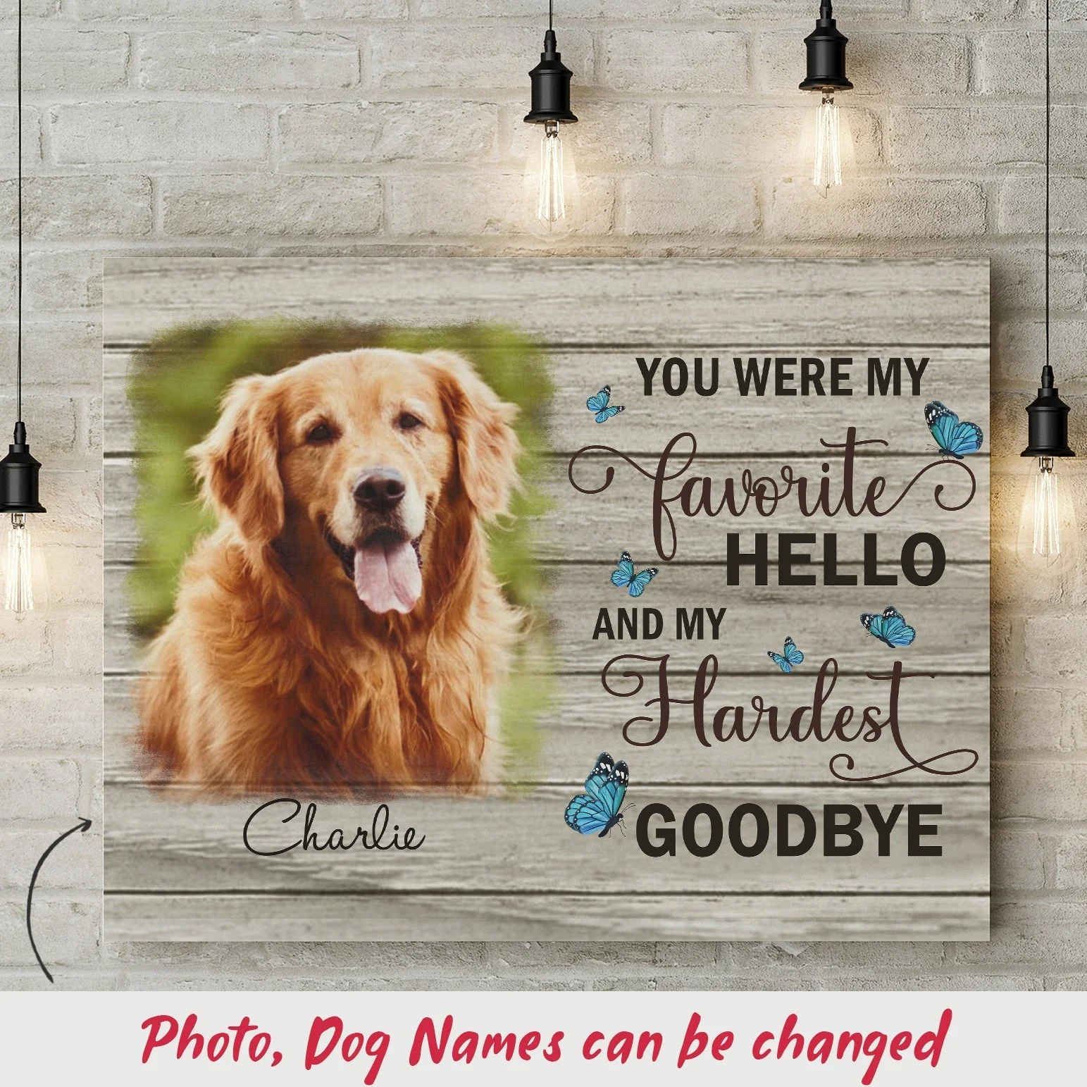 My Hardest Goodbye - Personalized Custom Photo Canvas - Memorial Wall Art - Image 3