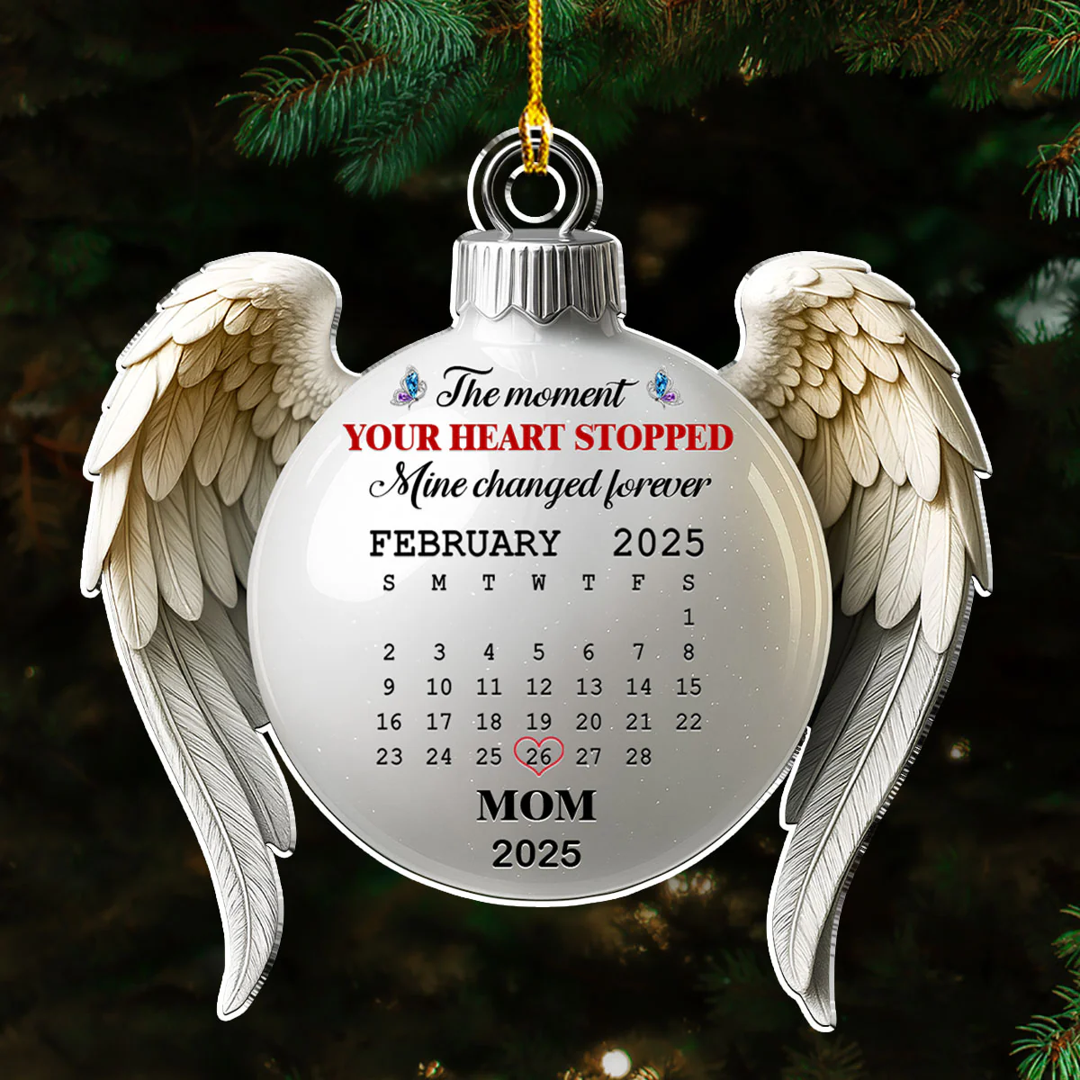 My Heart Changed Forever - Personalized Custom Acrylic Ornament - Image 3