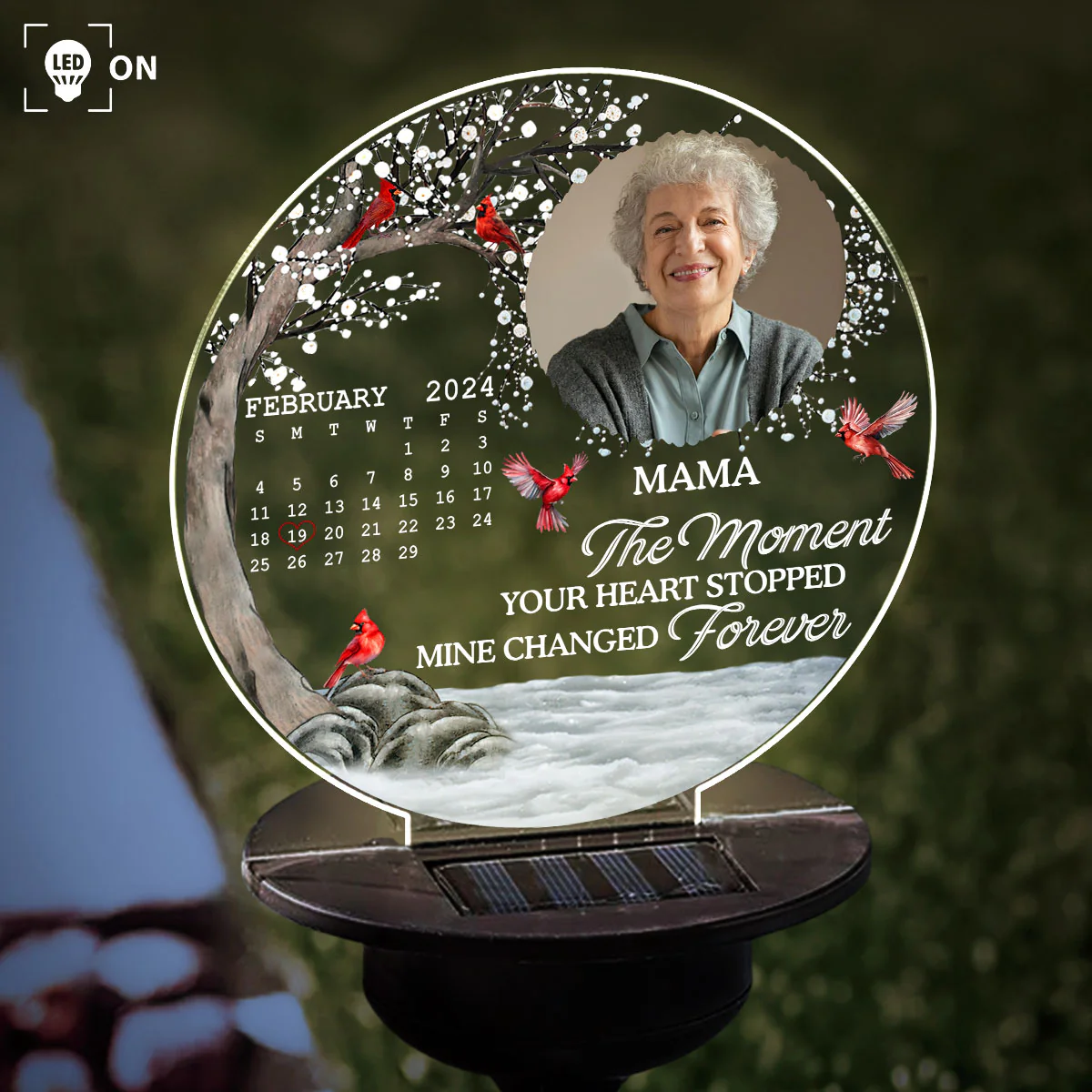 My Heart Changed Forever - Personalized Custom Solar Light - Image 3
