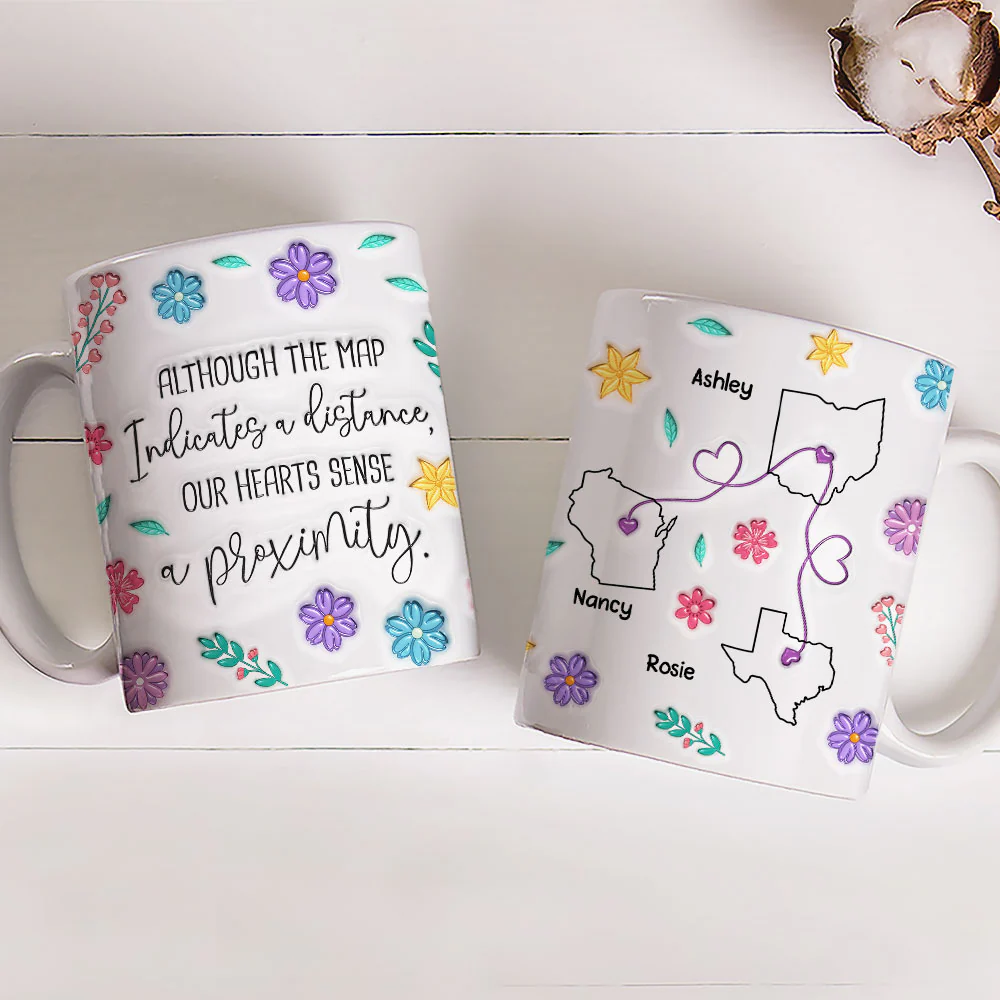 My Heart Feels You Nearby - Personalized Custom 3D Inflated Effect Mug - Image 2