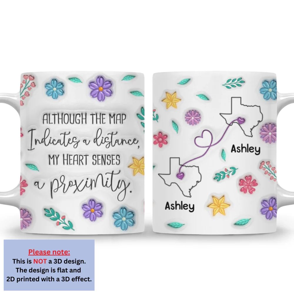 My Heart Feels You Nearby - Personalized Custom 3D Inflated Effect Mug - Image 7