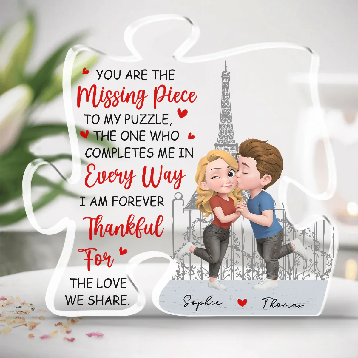 My Heart Found Its Match - Personalized Custom Acrylic Plaque - Image 2