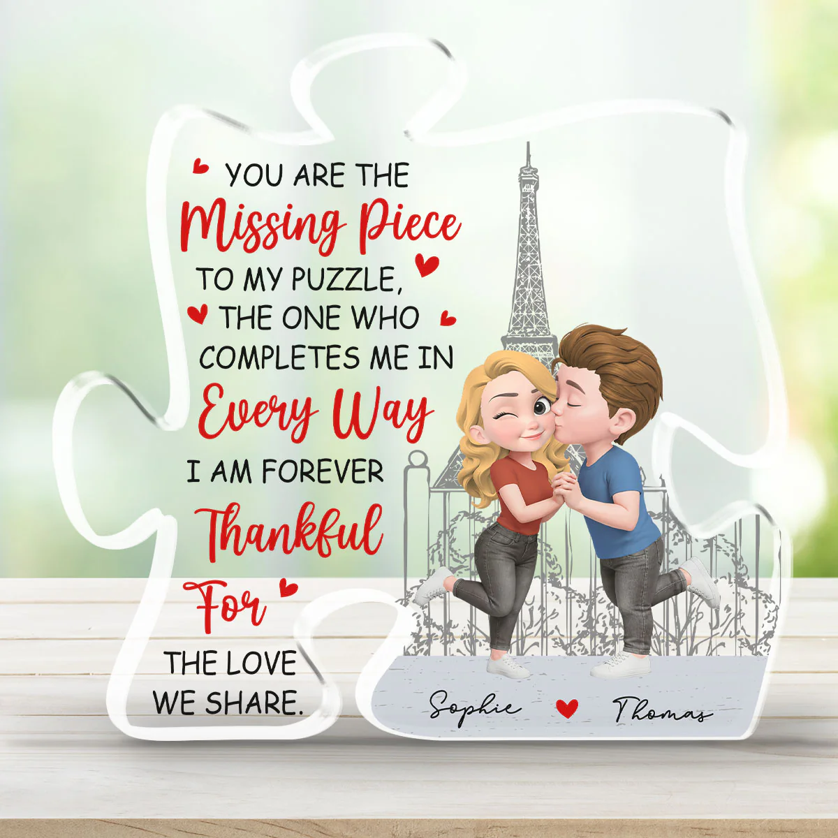 My Heart Found Its Match - Personalized Custom Acrylic Plaque - Image 3