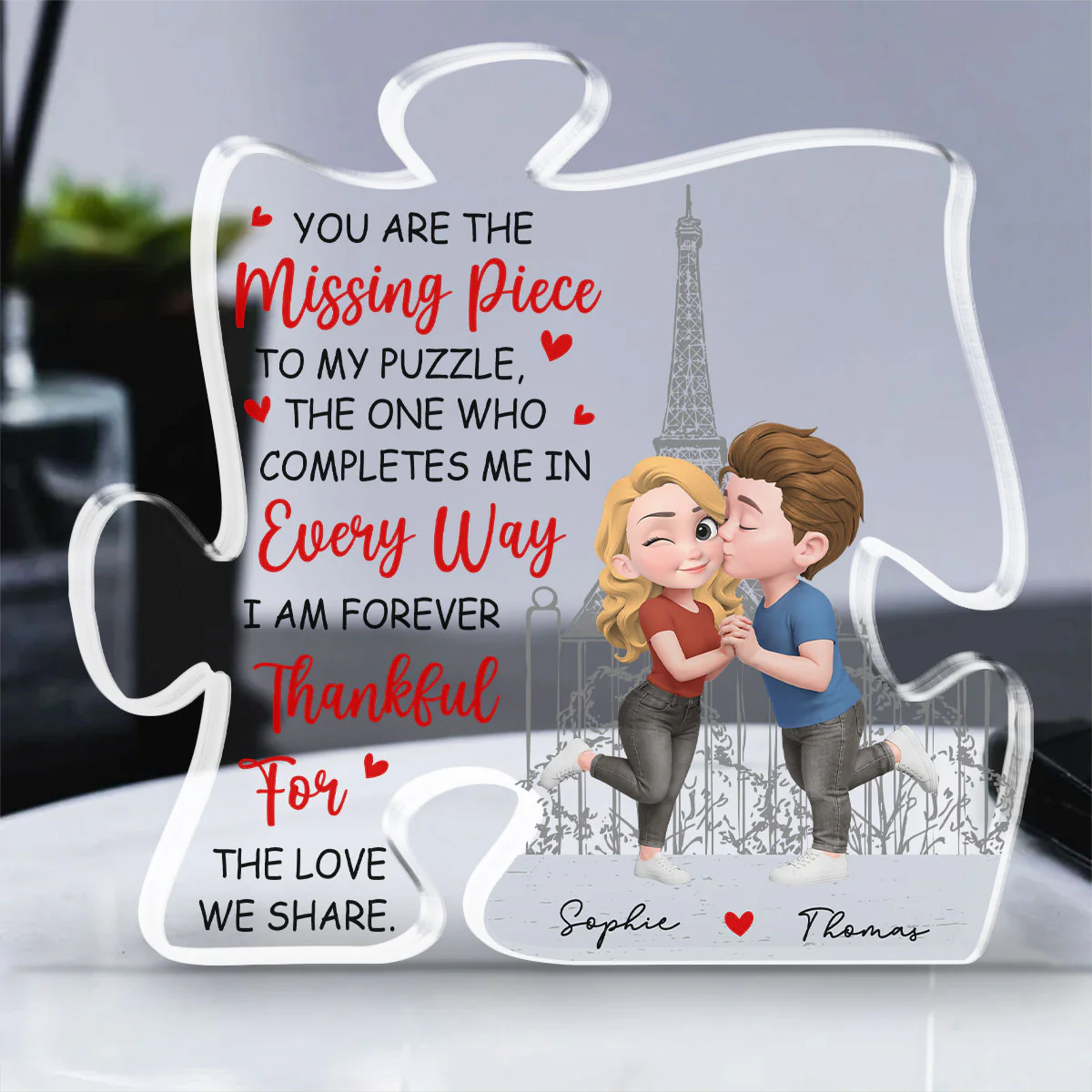 My Heart Found Its Match - Personalized Custom Acrylic Plaque - Image 4