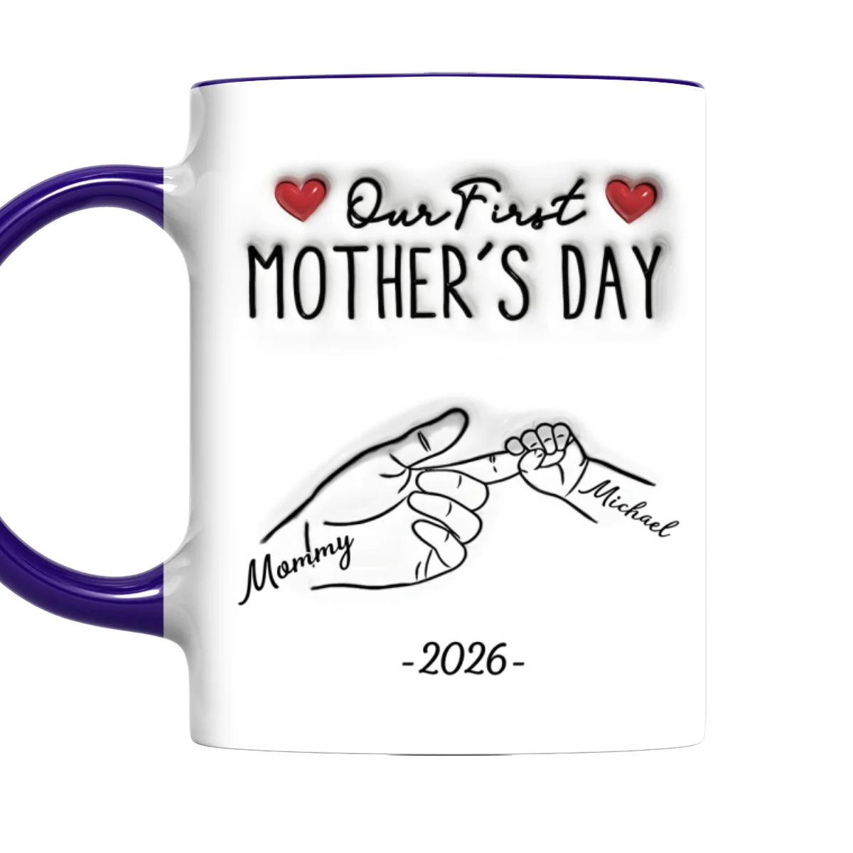 My Heart Grew With You - Personalized Custom 3D Inflated Effect Accent Mug - Image 10