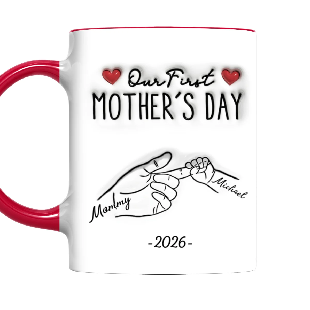 My Heart Grew With You - Personalized Custom 3D Inflated Effect Accent Mug - Image 11