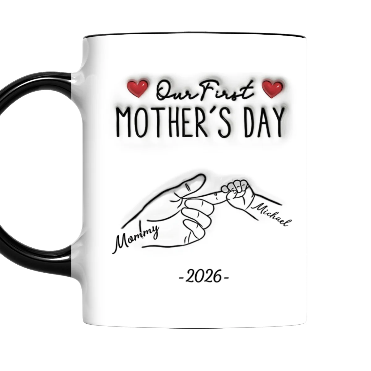 My Heart Grew With You - Personalized Custom 3D Inflated Effect Accent Mug - Image 7