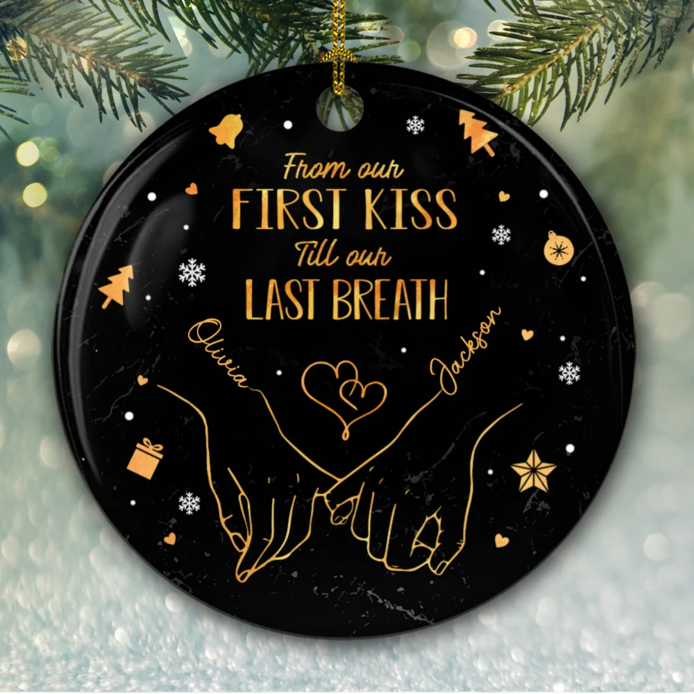My Heart Is Perfect Because You Are Inside - Personalized Custom Ceramic Ornament - Image 6