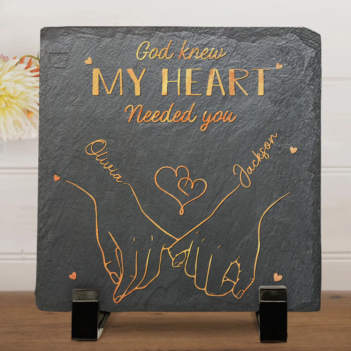 My Heart Is Perfect Because You Are Inside - Personalized Custom Square Shaped Stone - Image 3
