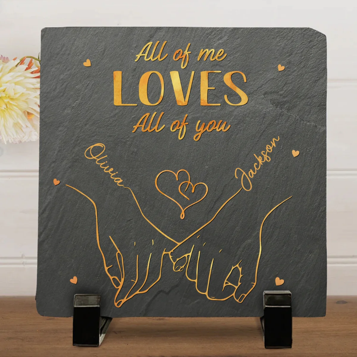 My Heart Is Perfect Because You Are Inside - Personalized Custom Square Shaped Stone - Image 5
