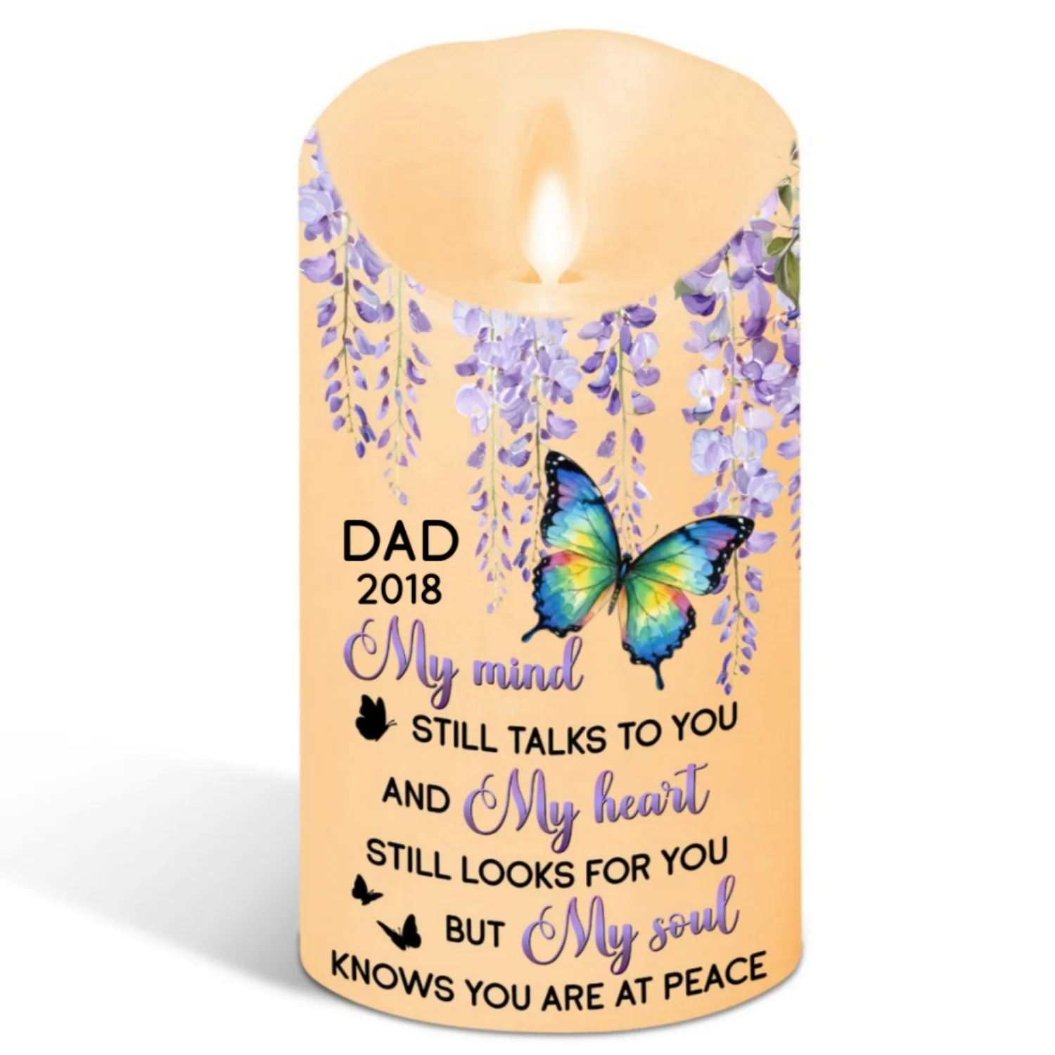 My Heart Looks For You - Personalized Custom LED Candle - Image 6