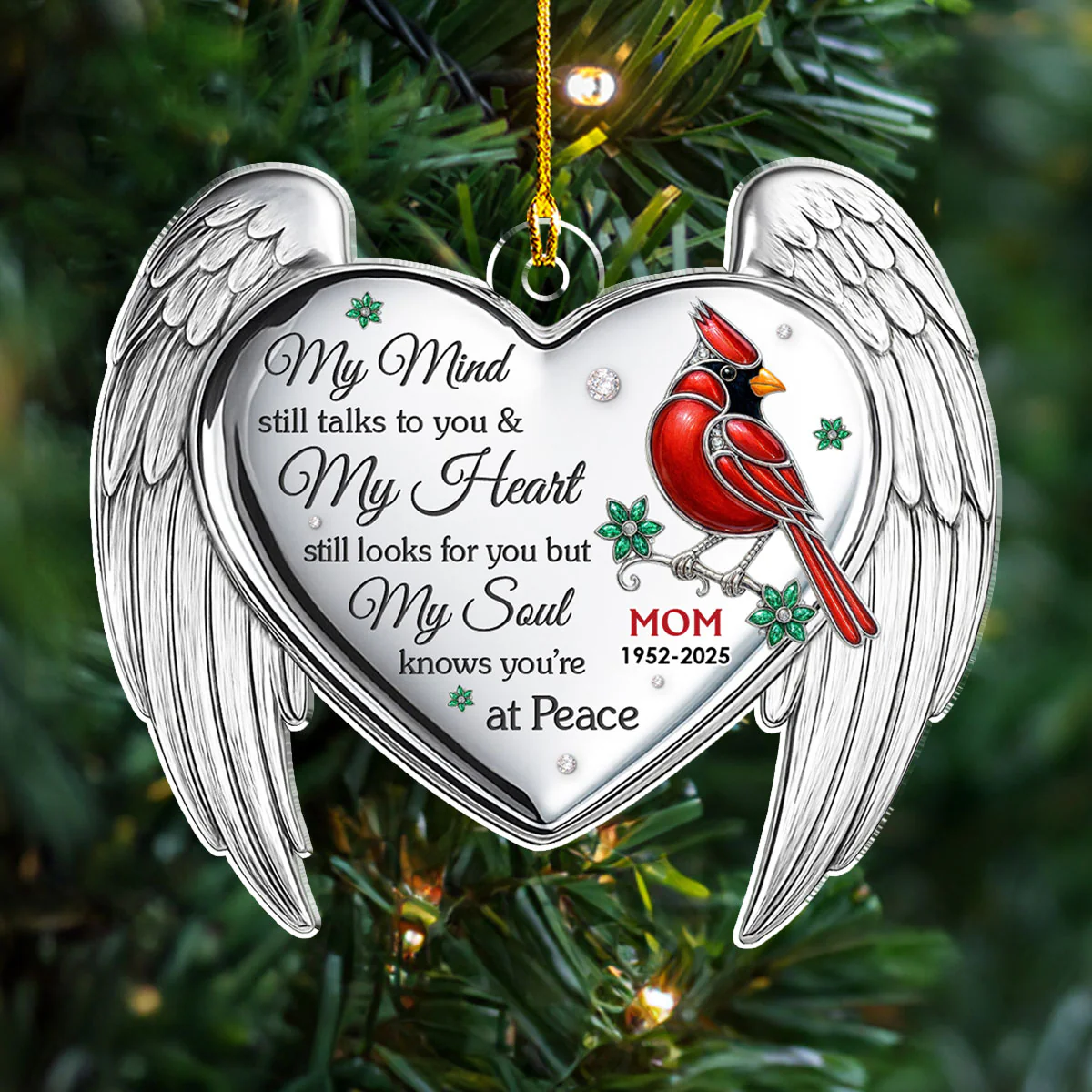 My Heart Misses You - Personalized Custom Acrylic Ornament - Image 2
