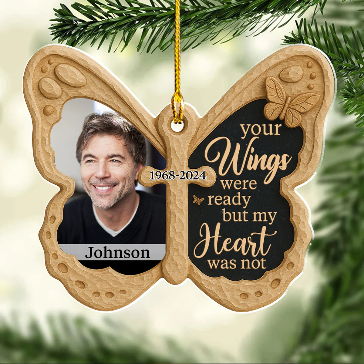 My Heart Misses You - Personalized Custom Acrylic Ornament - Image 4