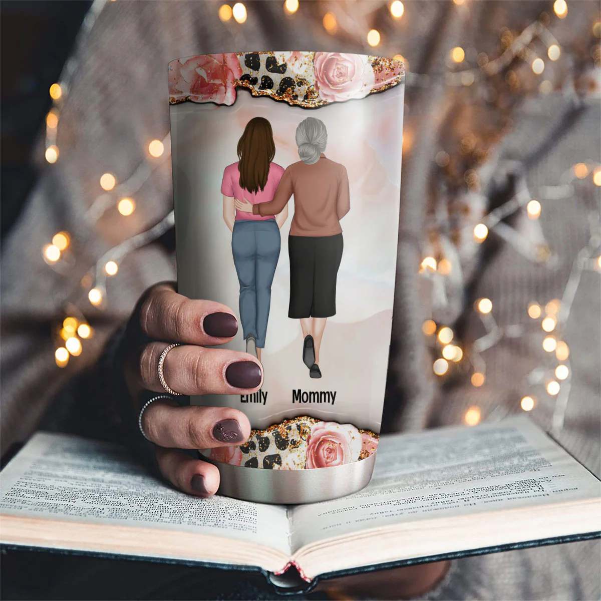 My Heart My Daughter - Personalized Custom 3D Inflated Effect Tumbler - Image 2