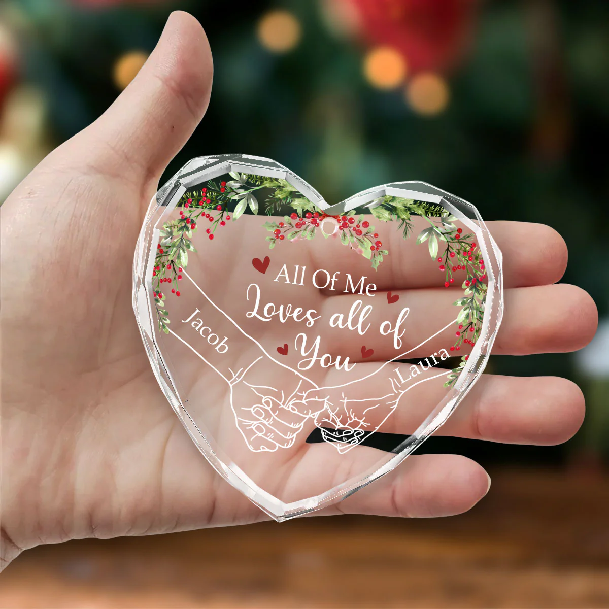 My Heart Needed You - Personalized Custom Glass Ornament - Image 4