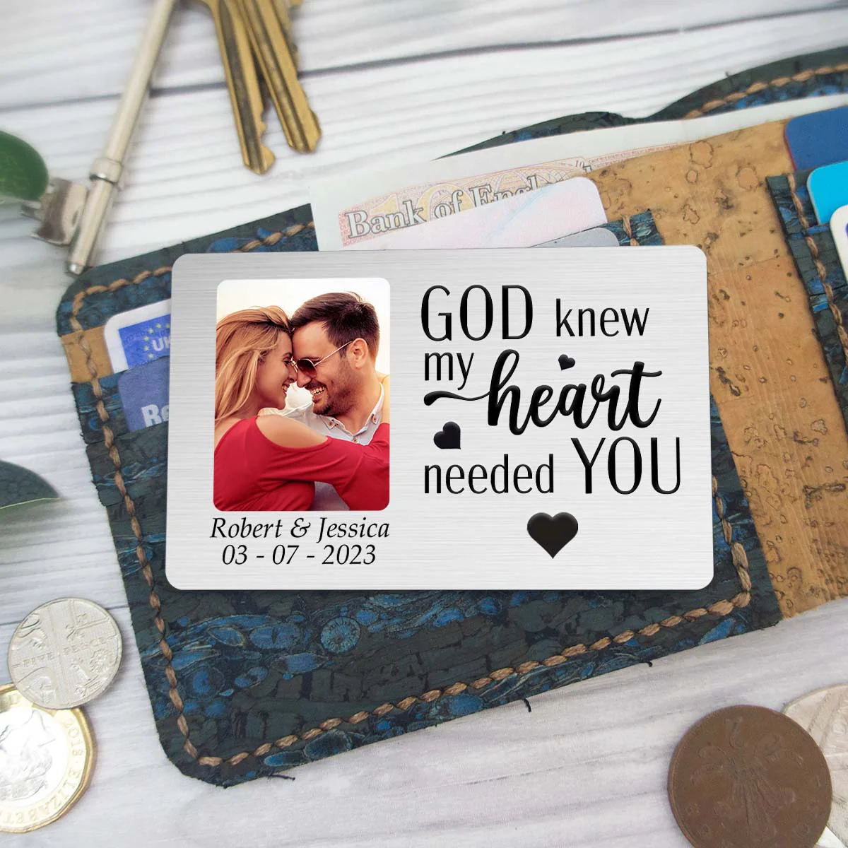 My Heart Needs You - Personalized Custom Wallet Card - Image 4