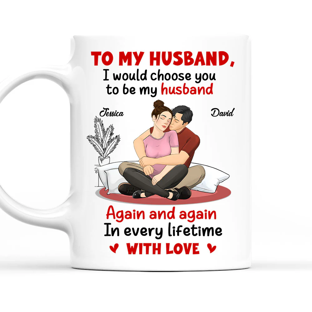 My Heart Repeats Your Name - Personalized Custom Coffee Mug