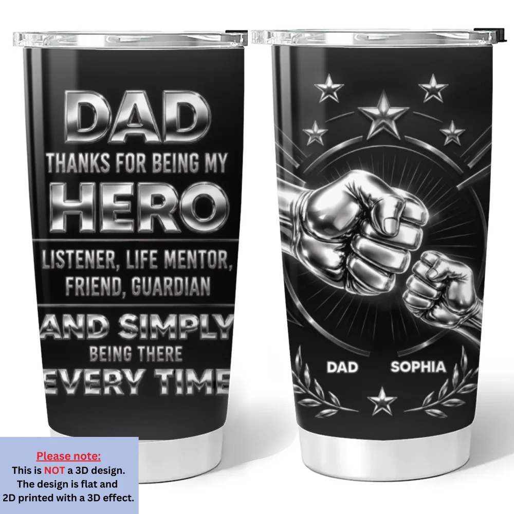 My Hero - Personalized Custom 3D Effect Tumbler - Image 6