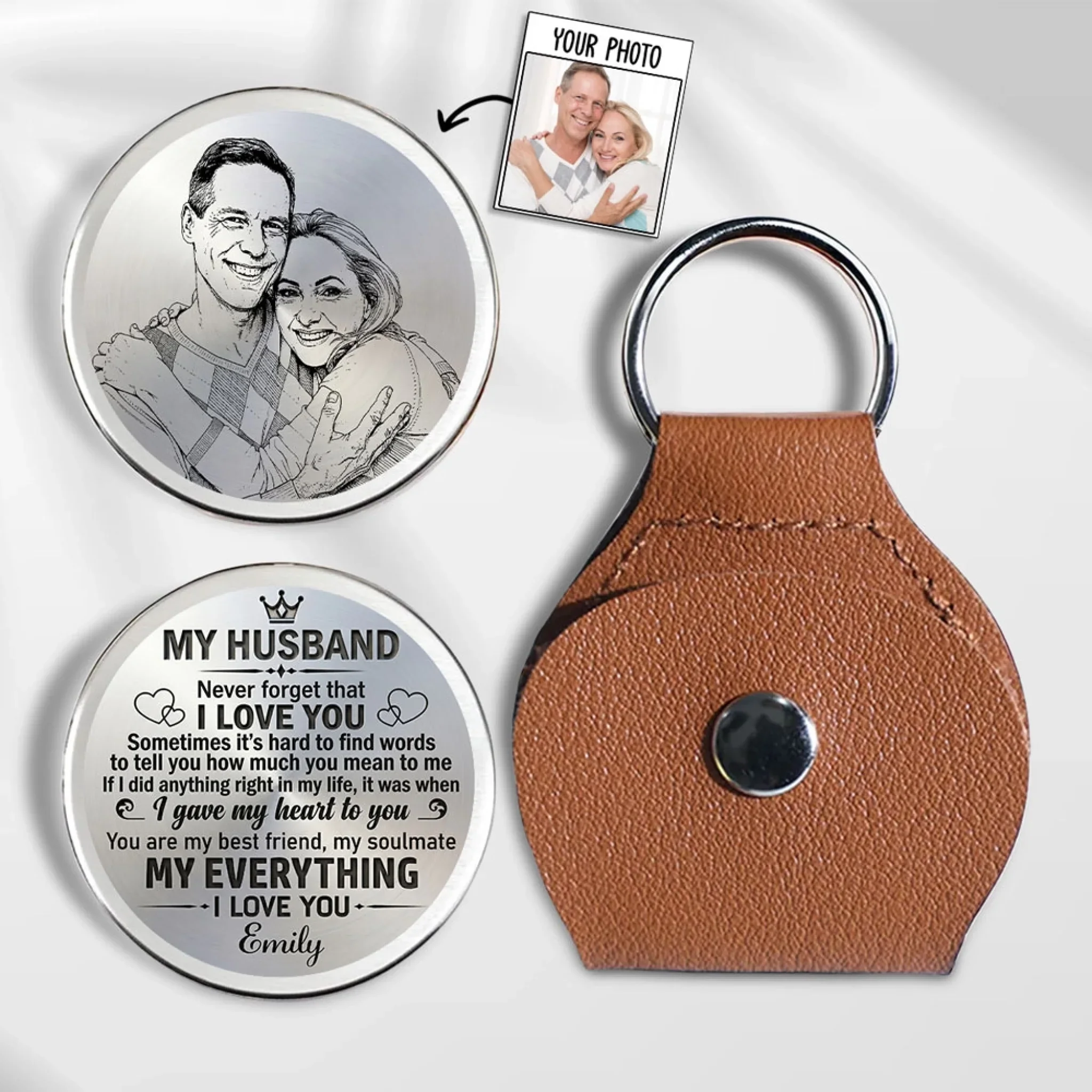 My Husband Never Forget I Love You - Personalized Custom Pocket Hug