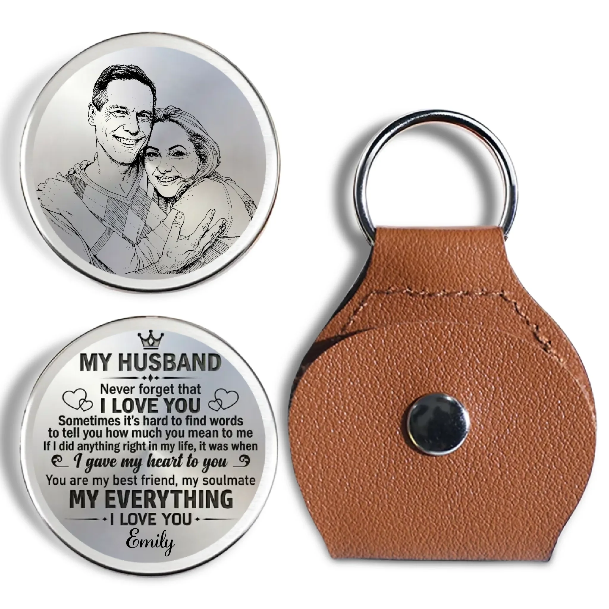 My Husband Never Forget I Love You - Personalized Custom Pocket Hug - Image 7