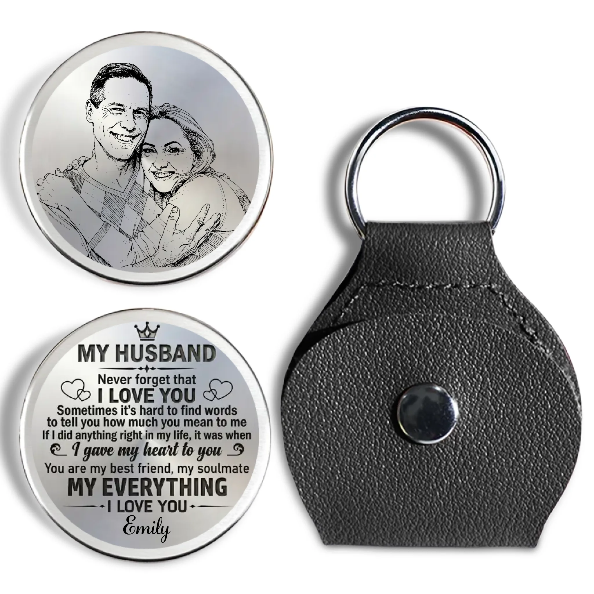 My Husband Never Forget I Love You - Personalized Custom Pocket Hug - Image 8