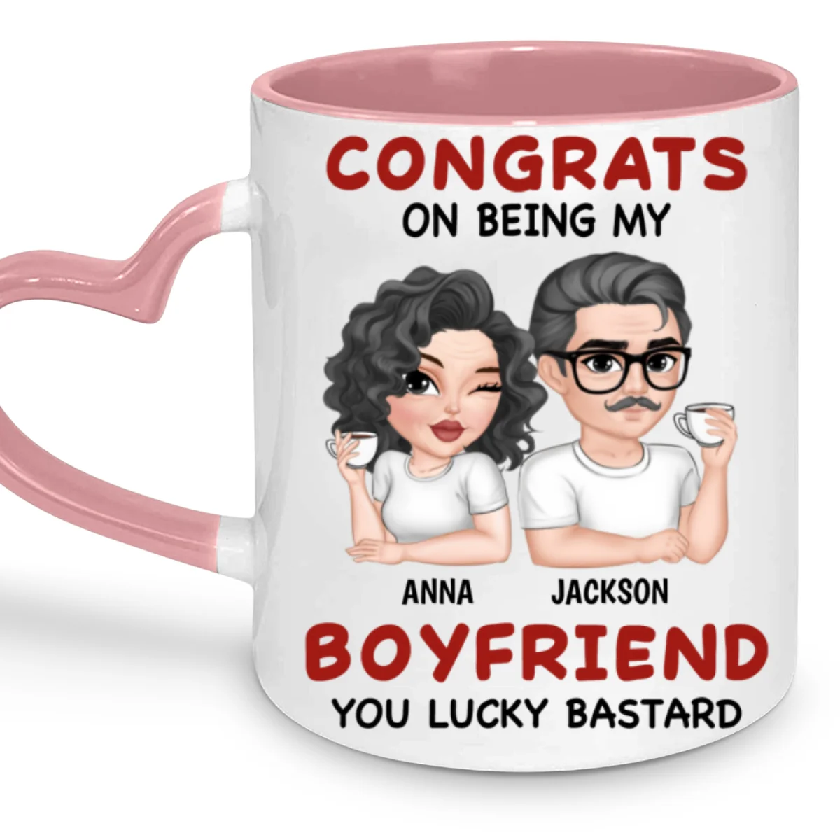 My Husband - Personalized Custom Heart Handle Mug - Image 5