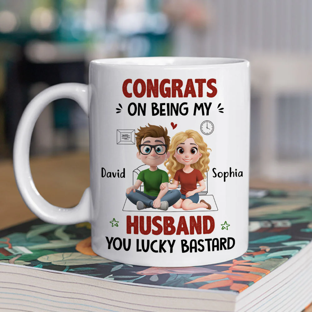 My Husband Won The Jackpot - Personalized Custom Coffee Mug - Image 2
