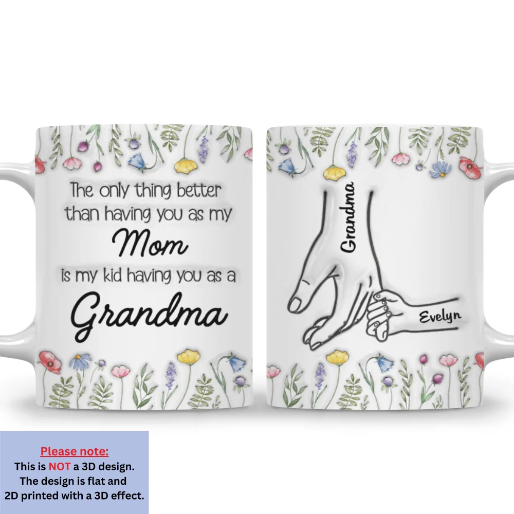 My Kids Having You As Grandma - Personalized Custom 3D Inflated Effect Mug - Image 6
