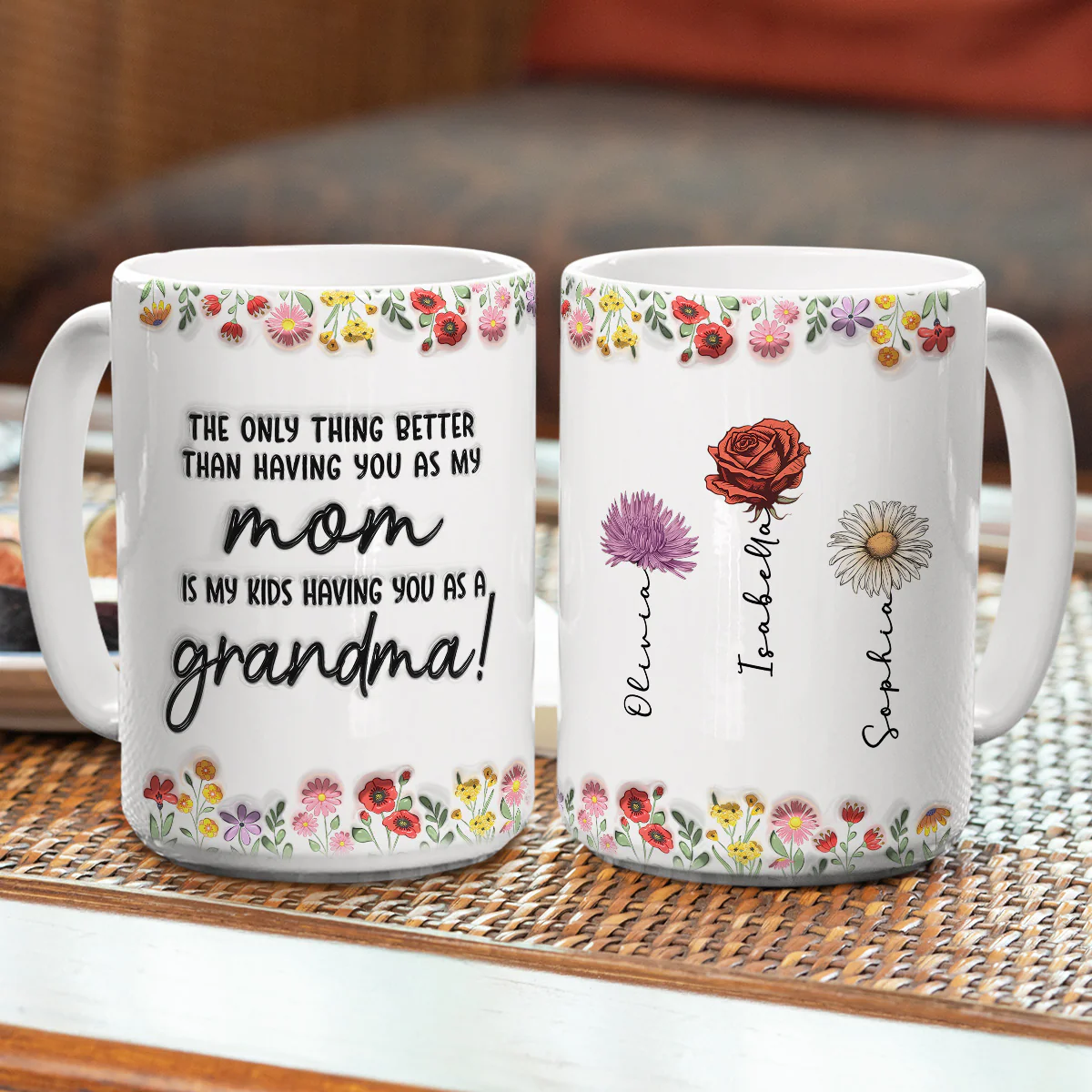 My Kids Having You As Nana - Personalized Custom 3D Inflated Effect Mug - Image 5