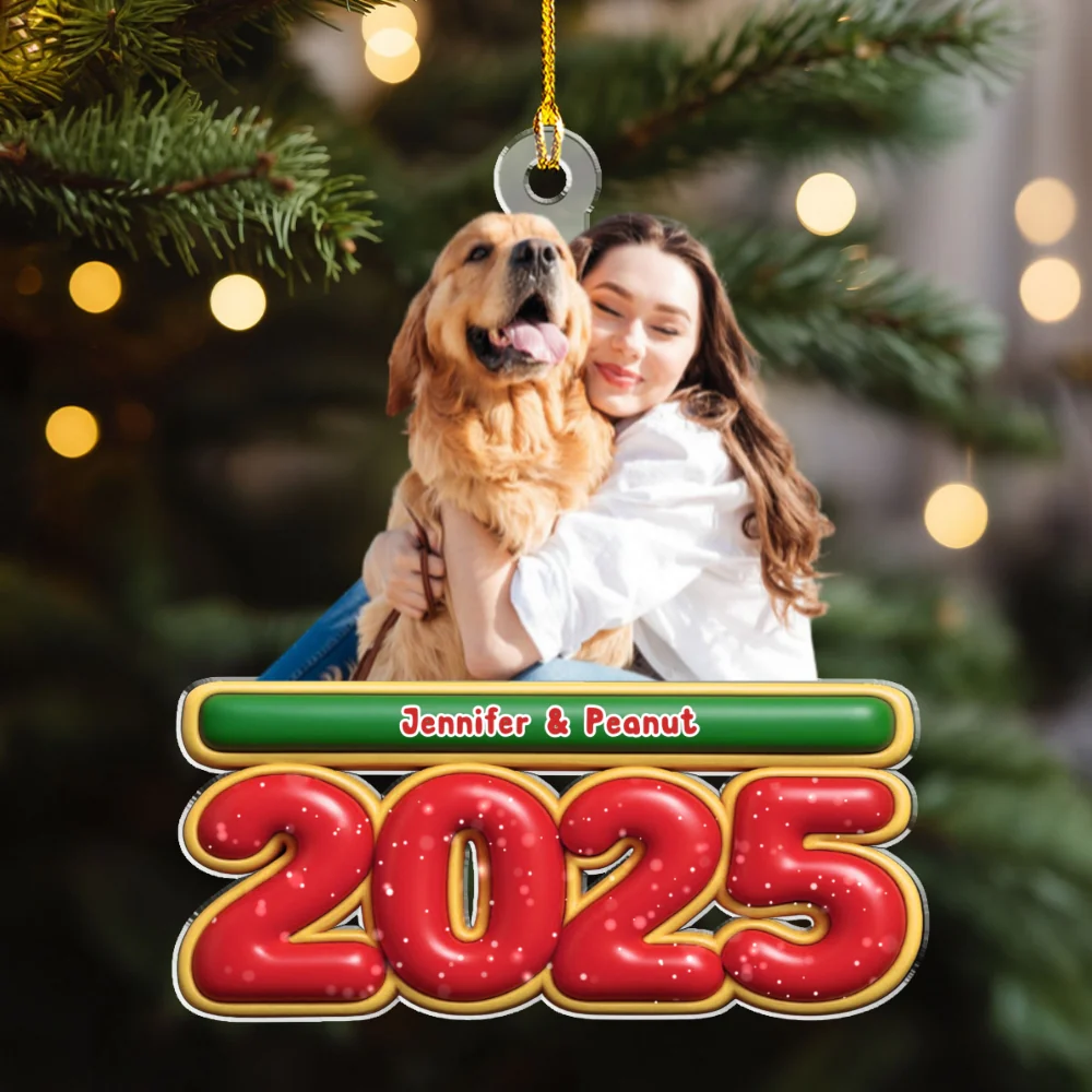 My Kids Is Here Pet Photo Version - Personalized Custom Acrylic Ornament - Image 7